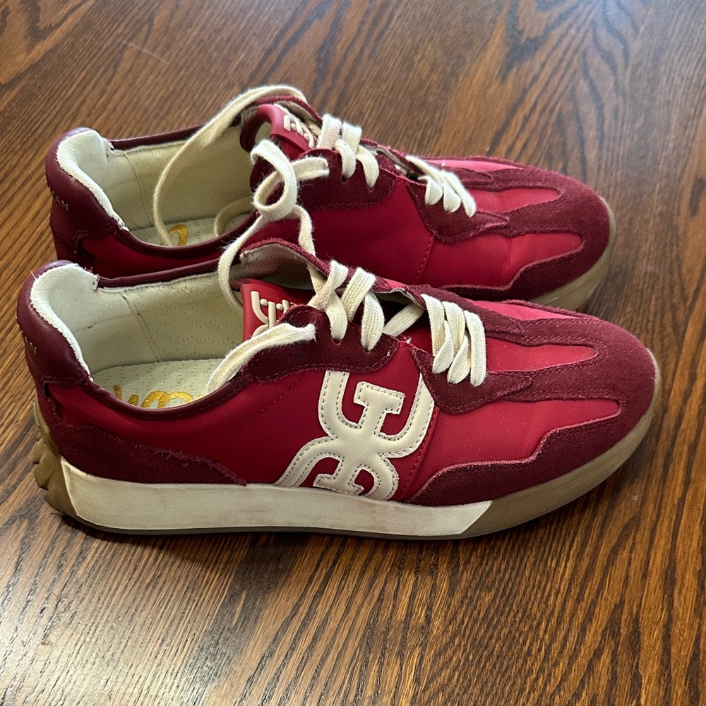 Sam Edelman Red and White Sneakers